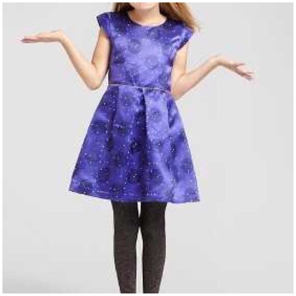 New Girls Cat & Jack Purple Polka Dot Satin Dress - Picture 5 of 5